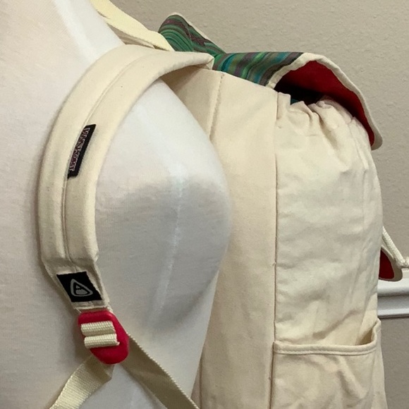 Jansport BREAKTOWN Backpack Ivory/Green stripe - Picture 4 of 14